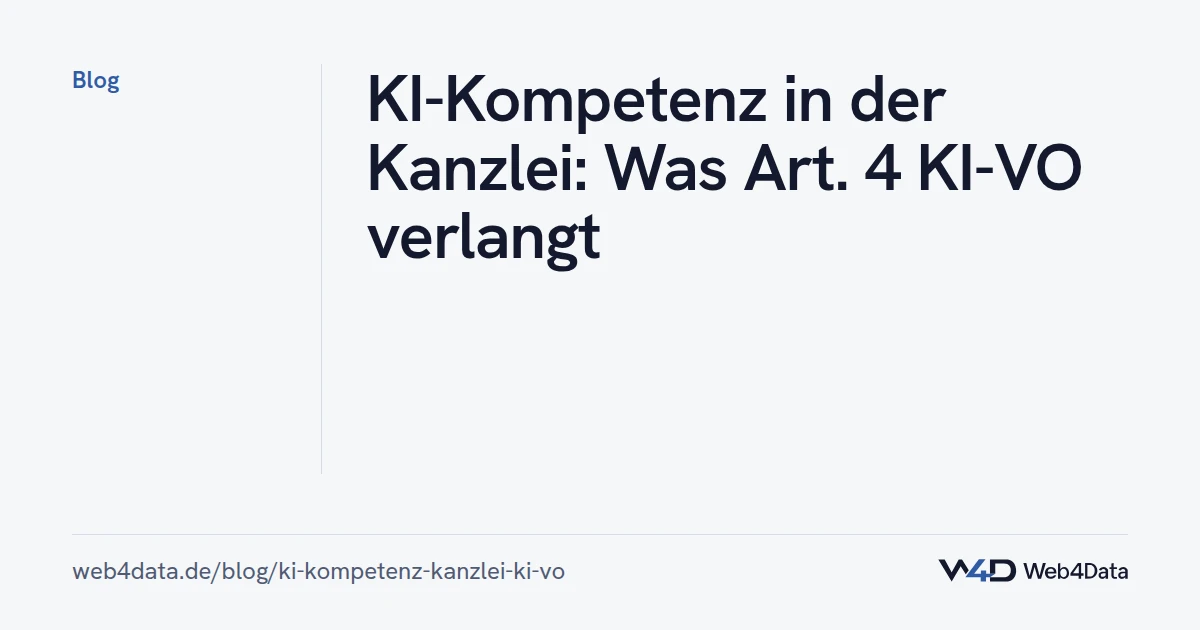 Titelgrafik: KI-Kompetenz in der Kanzlei: Was Art. 4 KI-VO verlangt