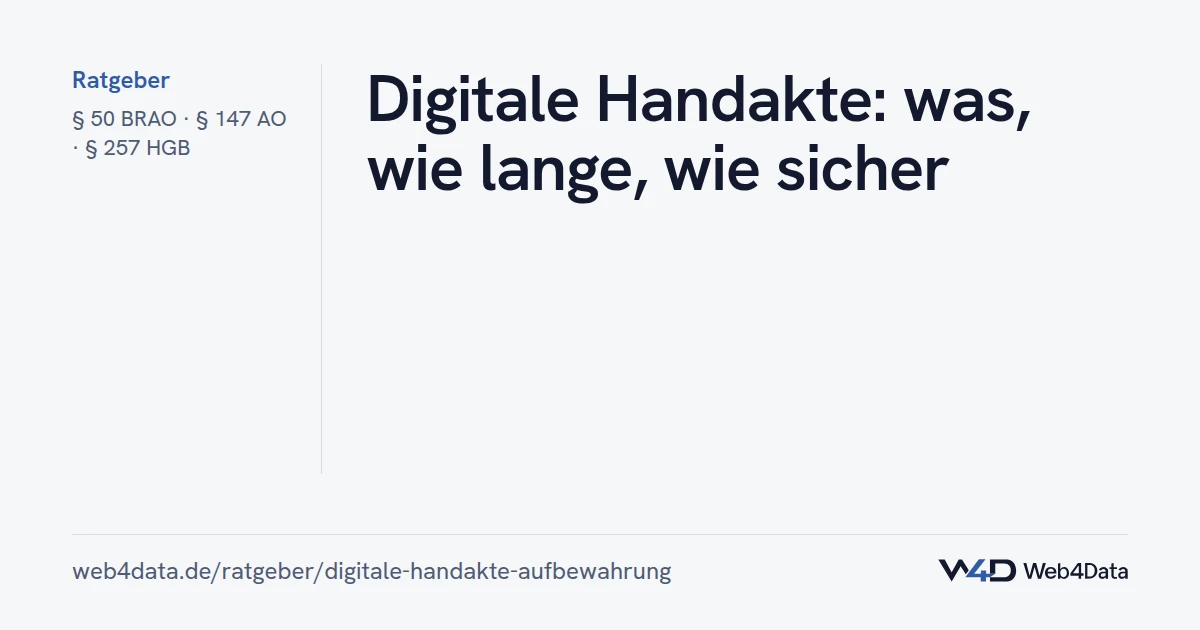 Titelgrafik: Digitale Handakte: was, wie lange, wie sicher