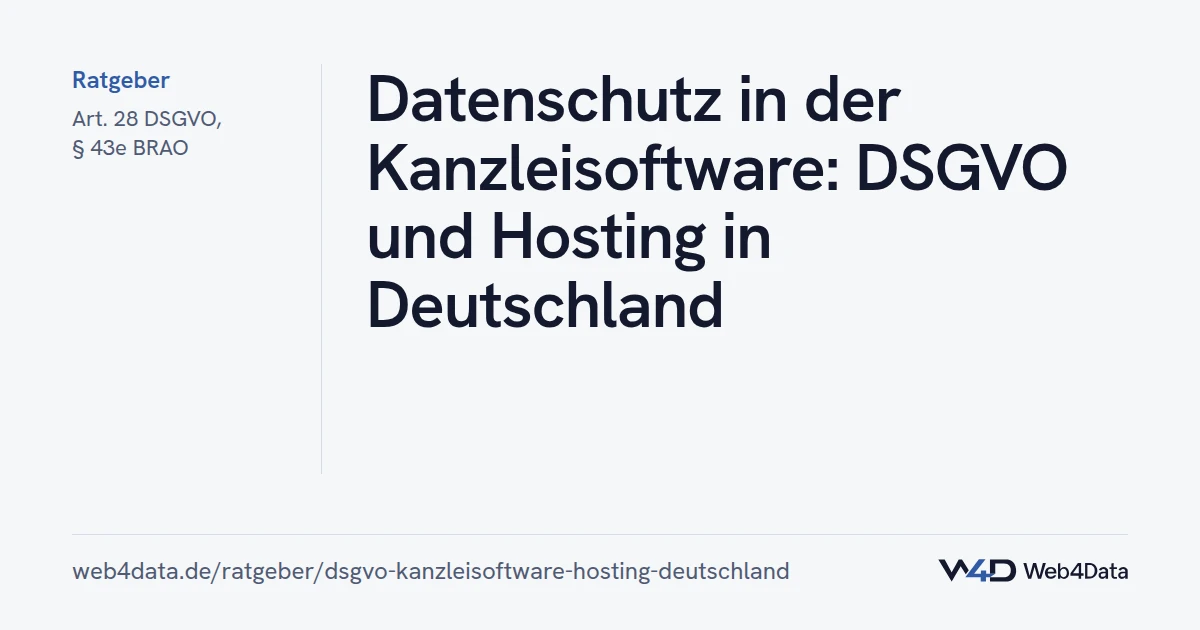 Titelgrafik: Datenschutz in der Kanzleisoftware: DSGVO und Hosting in Deutschland