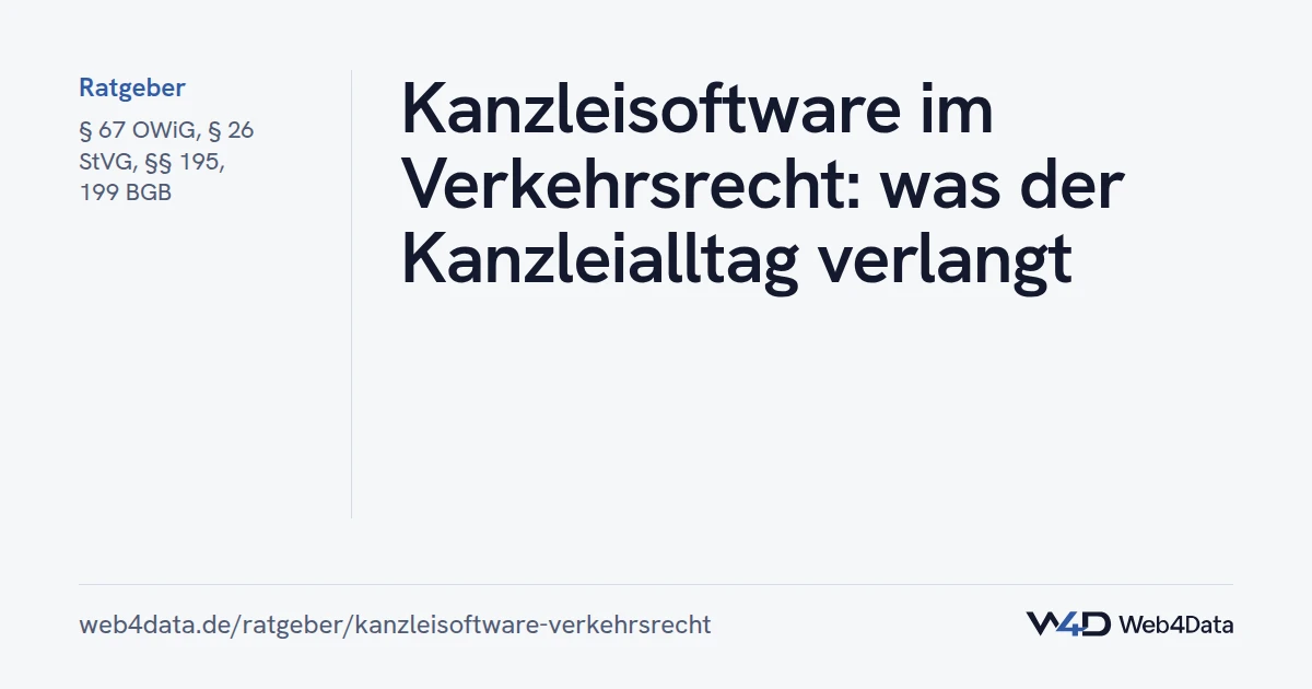 Titelgrafik: Kanzleisoftware im Verkehrsrecht: was der Kanzleialltag verlangt (Rechtsgebiete)