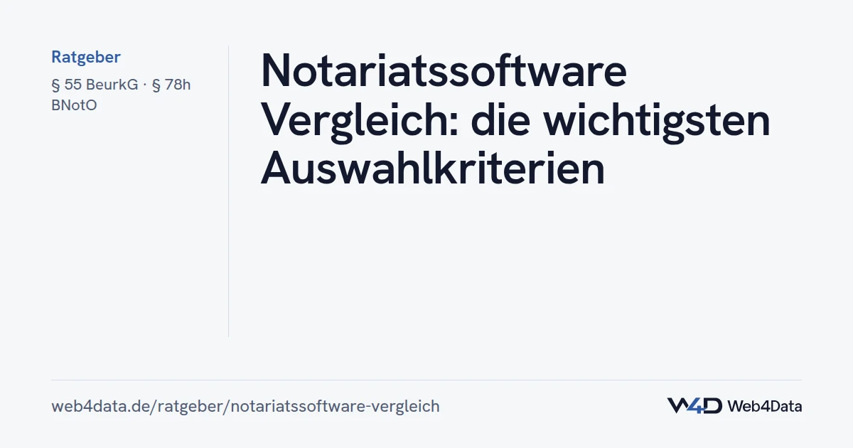 Titelgrafik: Notariatssoftware Vergleich: die wichtigsten Auswahlkriterien