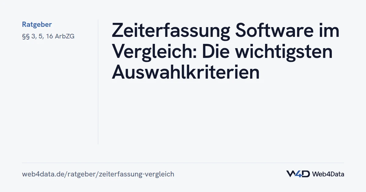 Titelgrafik: Zeiterfassung Software im Vergleich: Die wichtigsten Auswahlkriterien (Software-Auswahl)